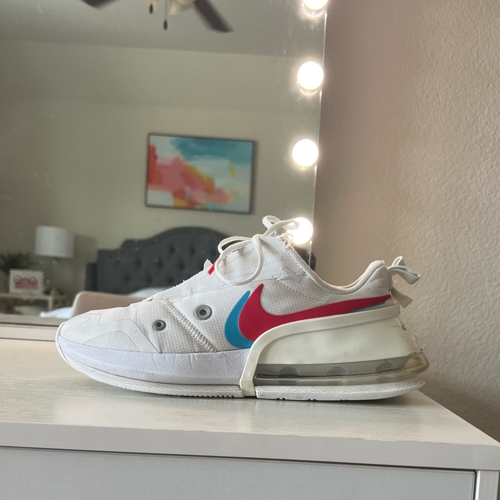 Nike Air Max Up in white with red/pink and blue swoosh